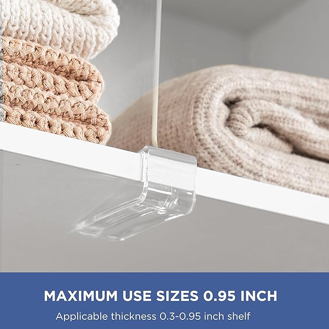 HBlife 12 Pcs Clear Acrylic Shelf Dividers, Vertical Purse Organizer - Image 4