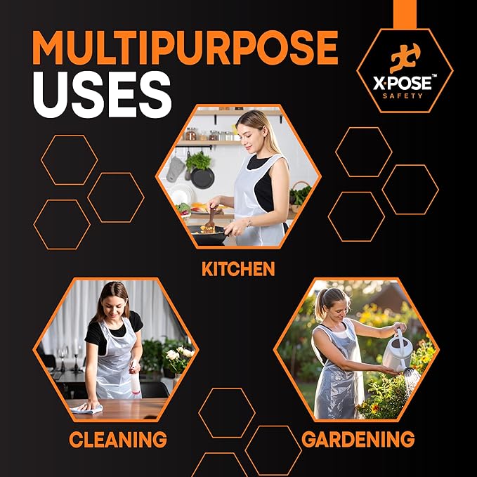 Xpose Safety 5000 White Plastic Disposable Aprons - Image 2