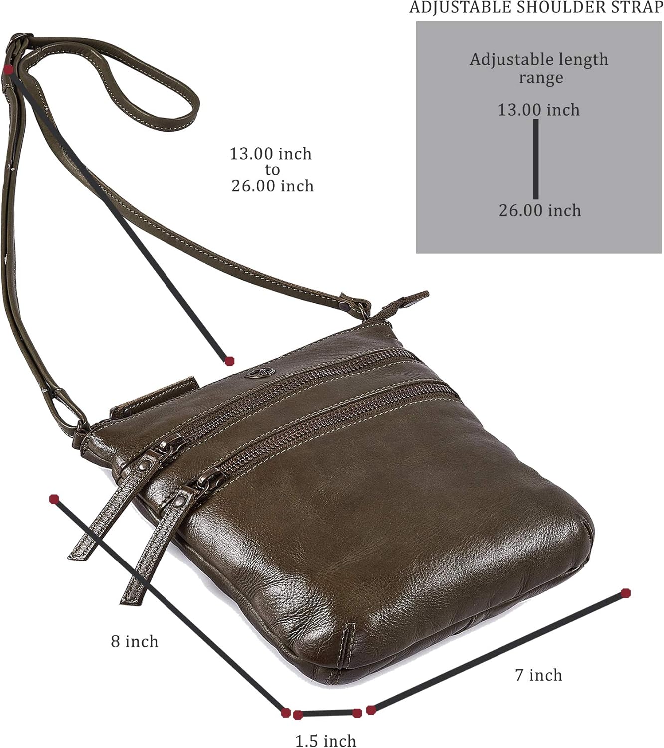 Crossbody Sling Bag for Women Small Real Leather Purse Vintage Travel Crossover Shoulder Bag Handmade