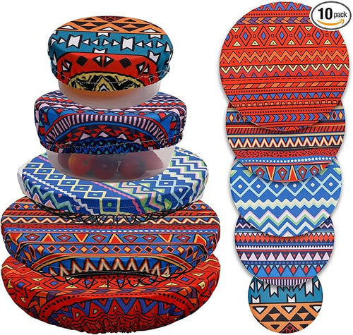 10Pcs Reusable Bowl Covers in 5 Sizes by CGFOXUO