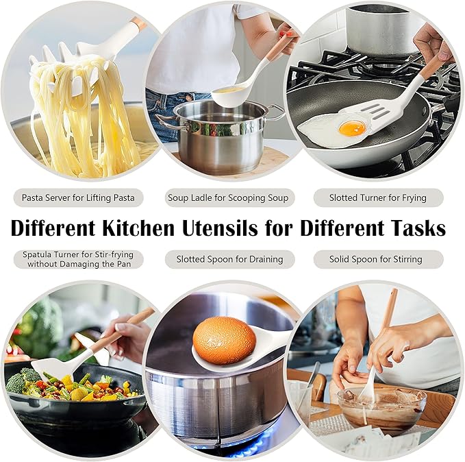 HaWare Kitchen Cooking Utensils Set, 23-Piece Silicone Kitchen Utensils Spatula - Image 5