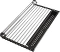 JASIWAY Roll Up Dish Drying Rack, Expandable Stainless Steel Portable Over The by JASIWAY