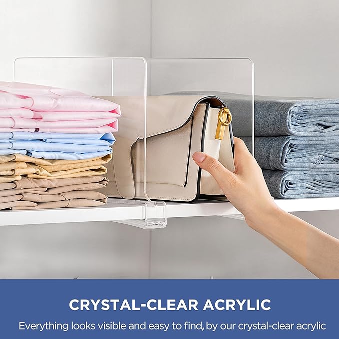 12 Pack 12 Inches Clear Shelf Dividers - Image 3