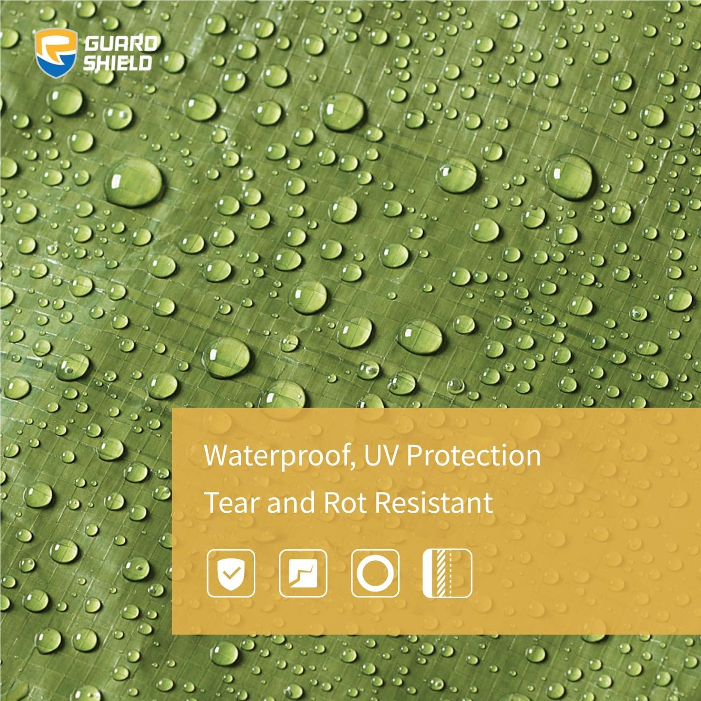 GUARD SHIELD Tarp Green 16x20 Feet Multi Purpose Waterproof Poly Tarp Cover 5mil