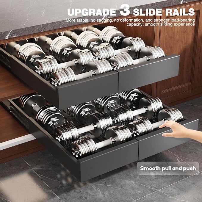 Seinloes 4 Pack Pull Out Cabinet Organizer Expandable Width and Depth, Slide - Image 7