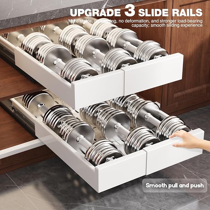 Seinloes 2 Pack Pull Out Cabinet Organizer Expandable Width and Depth, Slide - Image 8