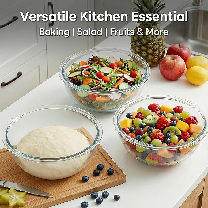 Large Glass Mixing Bowl for Sourdough, 6.2QT - Image 9