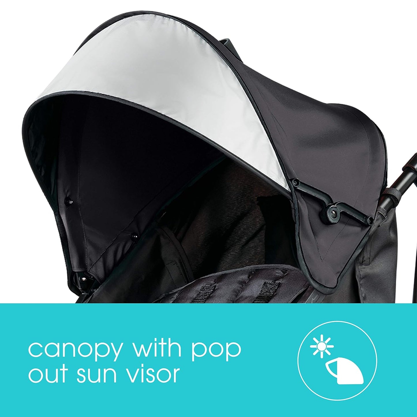 Summer Infant Ingenuity 3Dlite Convenience Stroller,Jet Black–Lightweight Stroller with Aluminum Frame,Large Seat Area, 4 Position Recline, Extra Large Storage Basket– Infant Stroller for Travel&More
