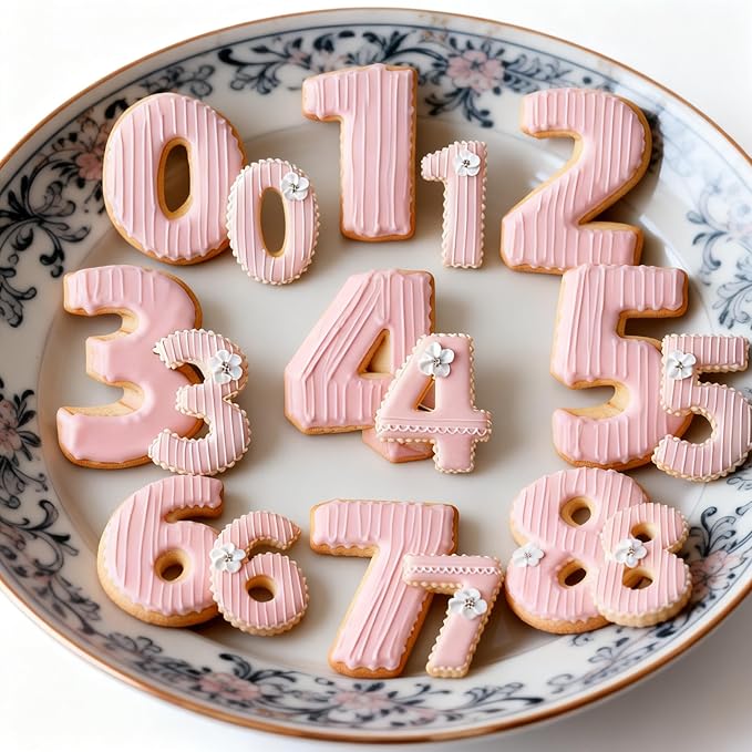 Numbers Cookie Cutters Set, 9 piece Stainless Steel Numbers Fondant Cutters Set - Image 7