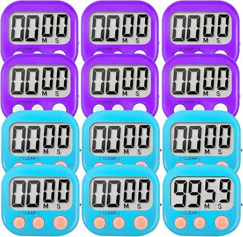 12 Pack Digital Kitchen Timer Small Classroom Timers by VOULOIR