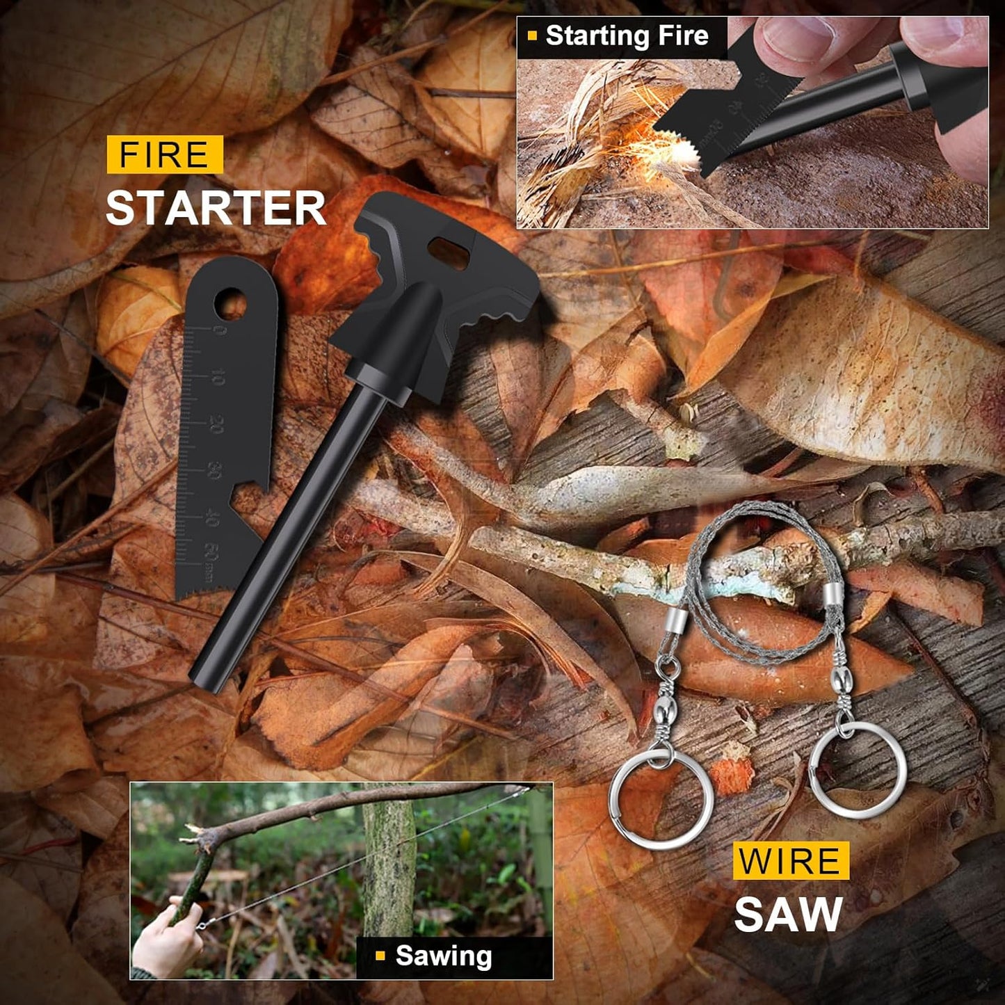 14-in-1 Survival Kit for Men - Premium Outdoor Survival Gear Set with Tactical Tools for Dad, Husband, Him - Camping, Hiking, Fishing Essentials for Men & Teen Boys