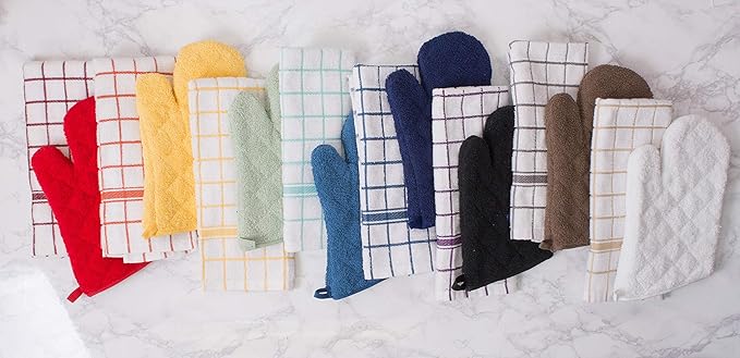 DII Basic Terry Collection 100% Cotton Quilted, Oven Mitt, 2 Piece - Image 9
