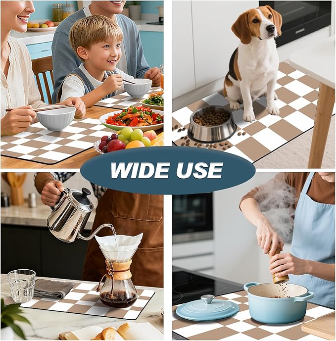 Dish Drying Mats for Kitchen Counter, Waterproof Coffee Mat for Countertop - Image 8