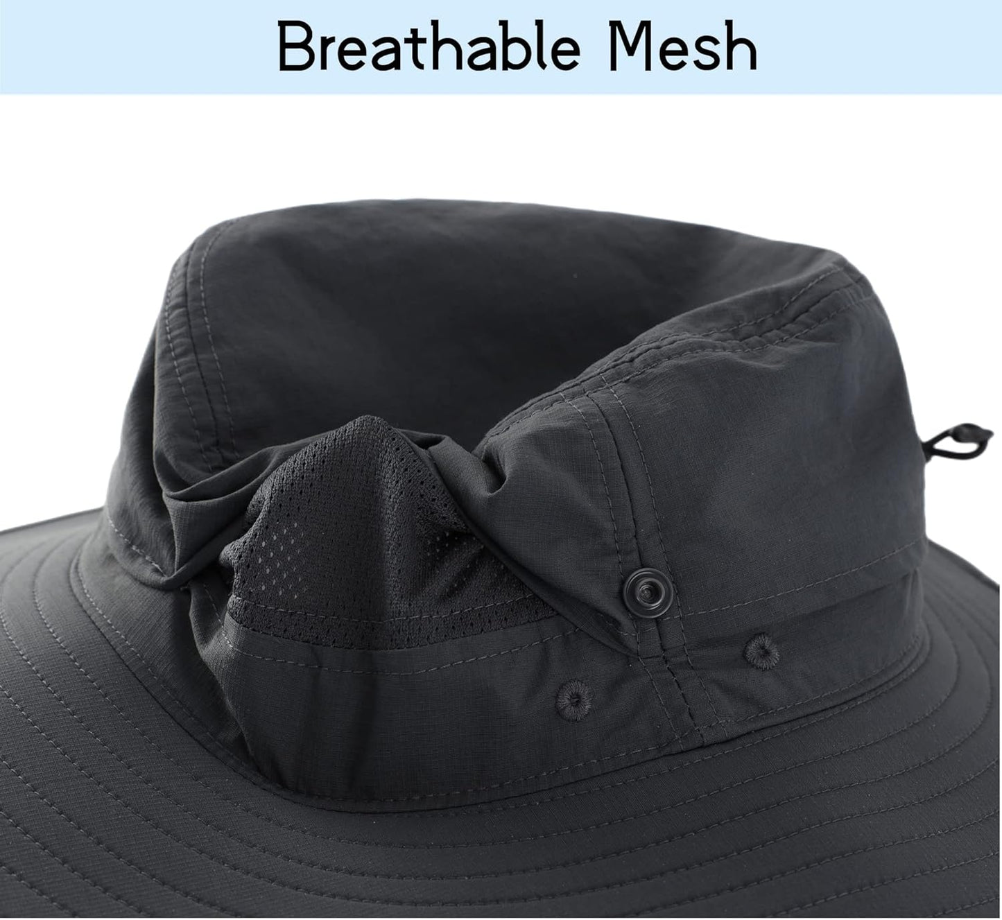 Connectyle Sun Hat for Men Women Outdoor UV Protection Safari Hat for Fishing Hiking Gardening Breathable Cowboy Hat UPF50