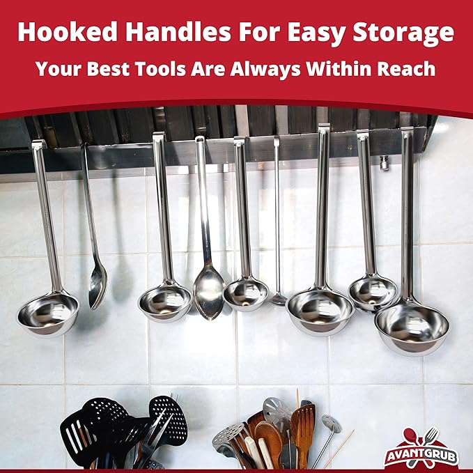 Super Sturdy, Ergonomic 6 Oz. Soup Ladle 1 Pk. Stainless Steel Ladles - Image 7