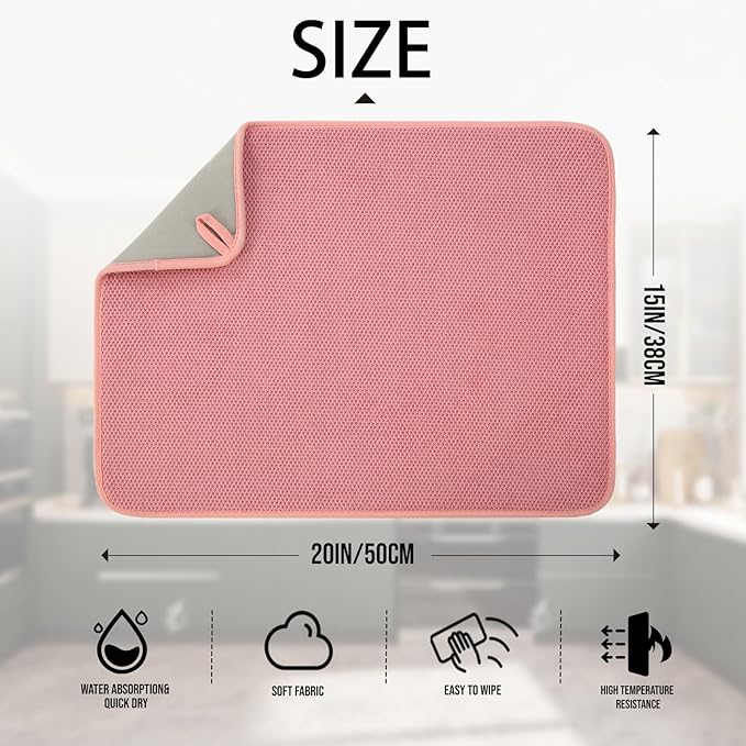 2 Pack Microfiber Dish Drying Mat - Image 2