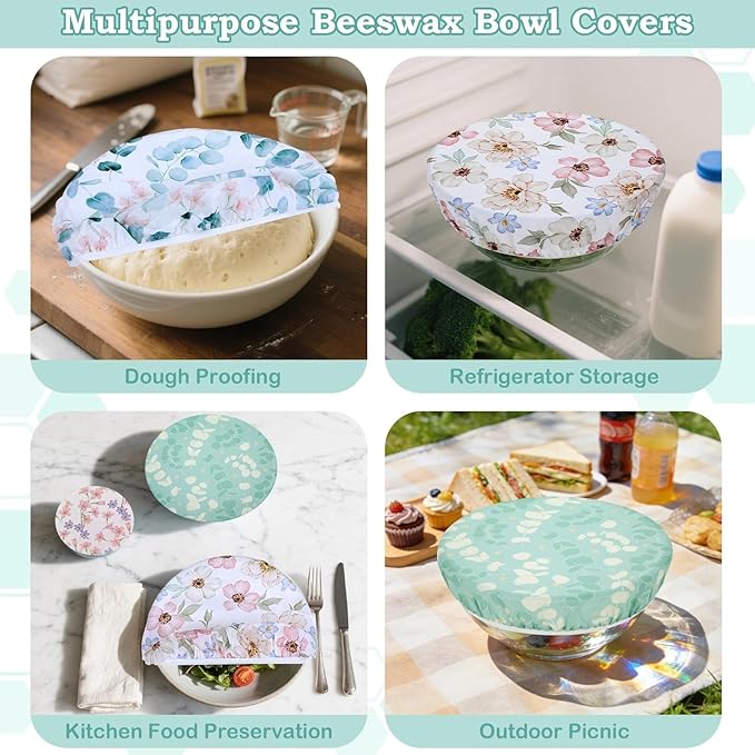 5-Size Reusable Beeswax Bowl Covers - Image 5