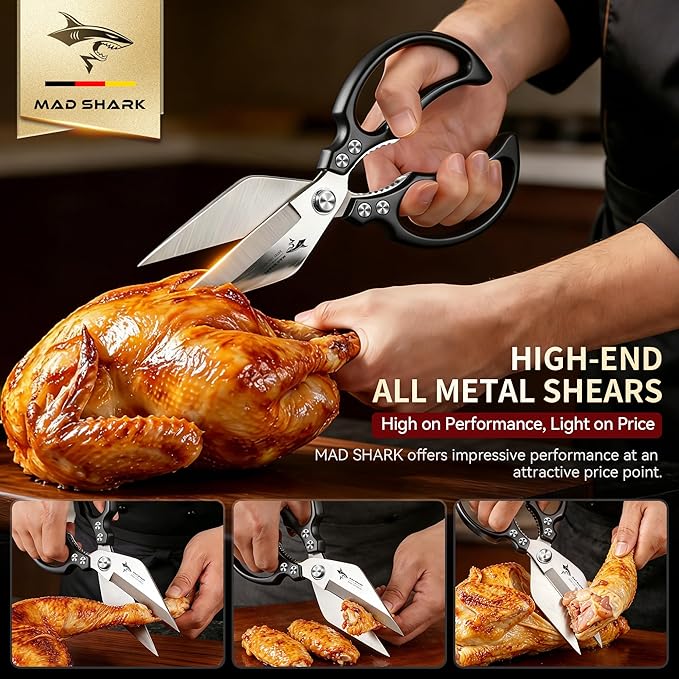 MAD SHARK Heavy Duty Kitchen Shears, Dishwasher Safe All Purpose Kitchen - Image 2