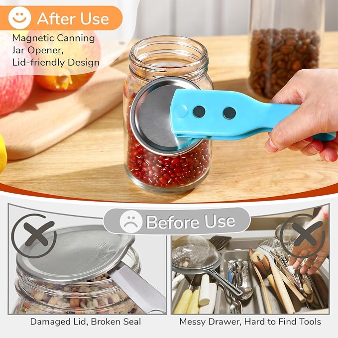2 Pack 2-IN-1 Ring Pull Can Opener and Canning Jar Opener - Image 4