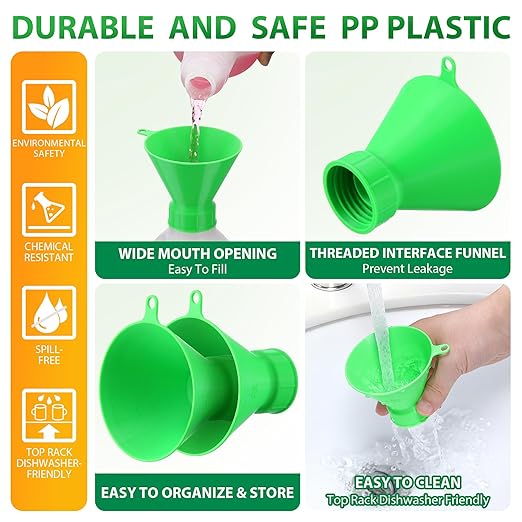 Threaded Funnel Easy Fill Funnel, Twist On Empty Spray Bottle Refill Adapter Fit - Image 3