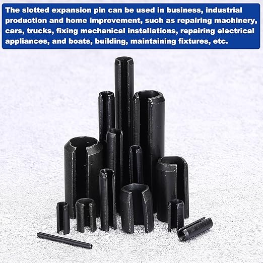 MECCANIXITY 120Pcs Slotted Split Roll Pins 1/5 Inch Dia. 6/25 Inch Length 65Mn - Image 5