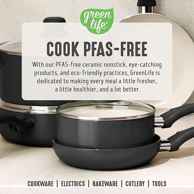 GreenLife 2-Piece Nonstick Frying Pan Set, 8” & 10” Skillets, Non-Toxic Ceramic - Image 8