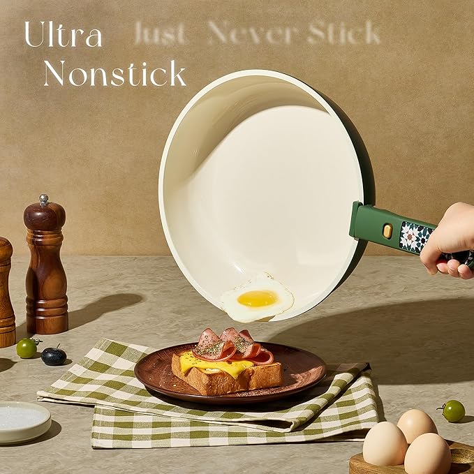 CAROTE 19Pcs Ceramic Cookware Set, Pots and Pans Set Non stick, Non Toxic - Image 3