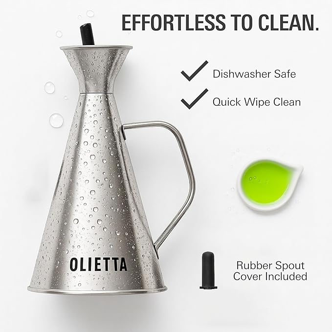 Olietta Olive Oil Dispenser Bottle Gold Stainless Steel Non Drip Leak Proof No - Image 6