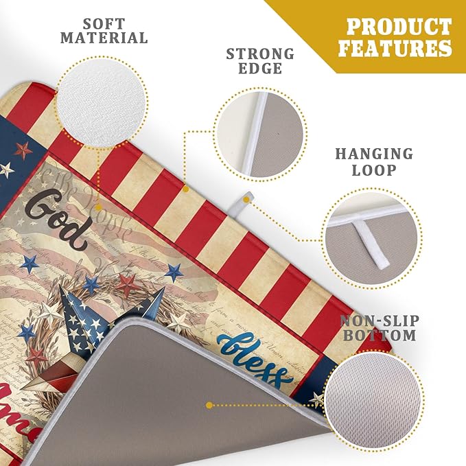 4th of July God Bless Dish Drying Mat - Image 4