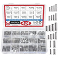 424-Piece Stainless Steel Roll Pin Kit – Spring Dowels, Slotted & Split Pins – by AIMUNOK