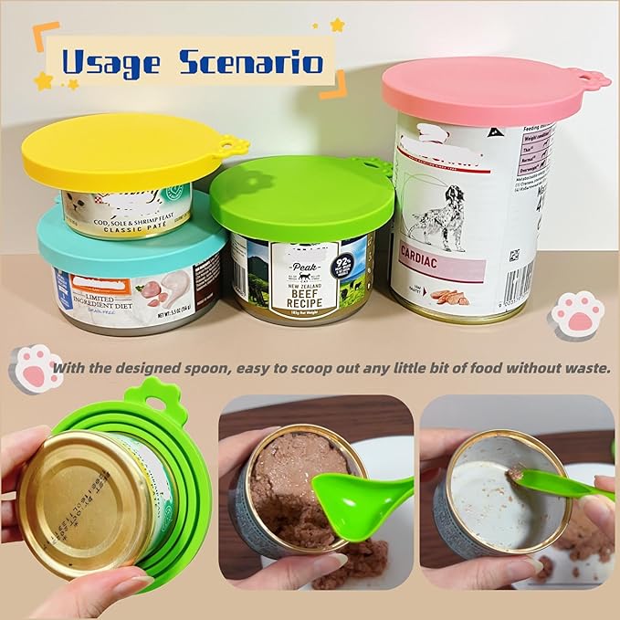 MoPawKT- Silicone Cat Dog Food Can Covers Lids, 3 Inner Diameters 2.6”/3”/3.4” - Image 6