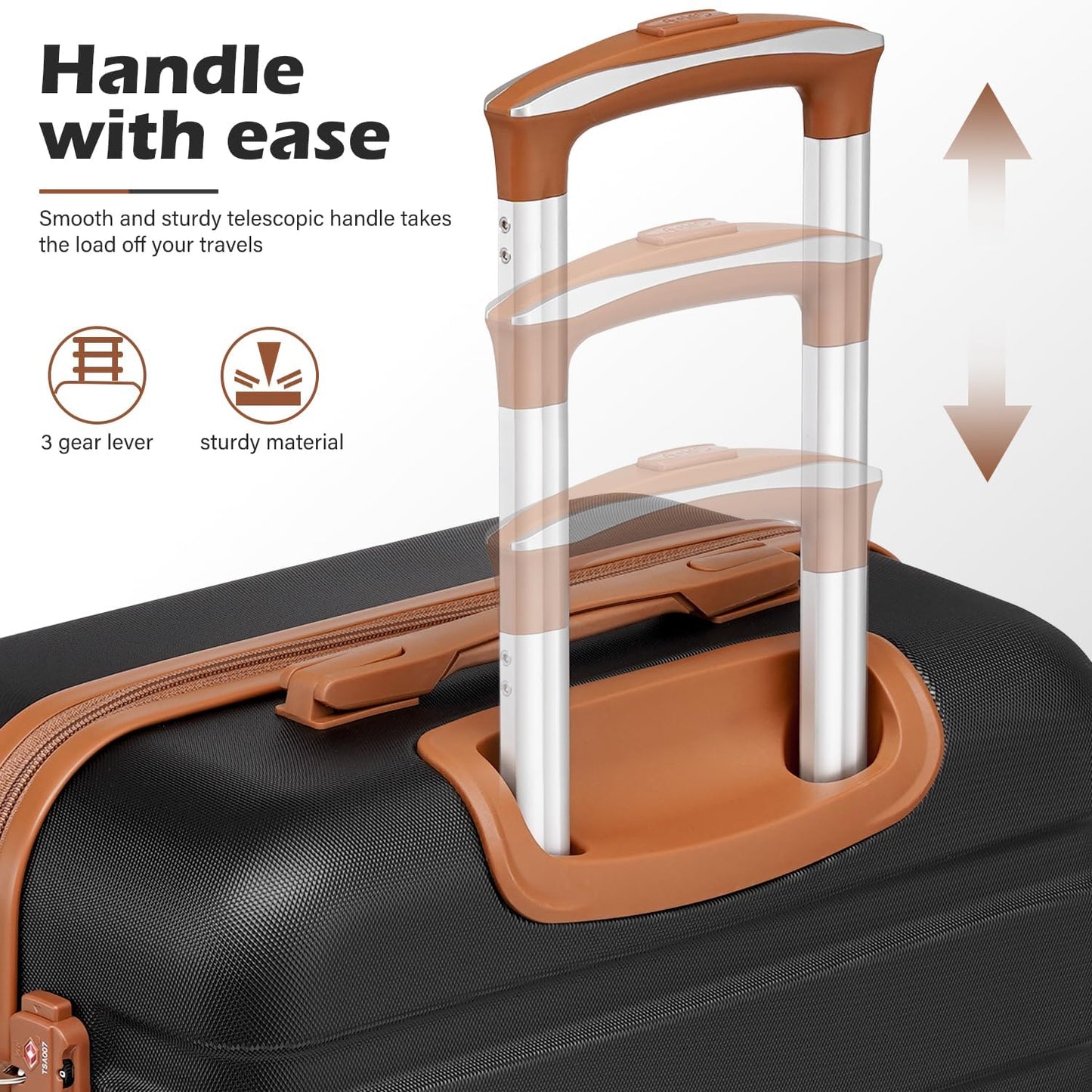 Coolife Luggage 4 Piece Set Suitcase Spinner Hardshell Lightweight TSA Lock