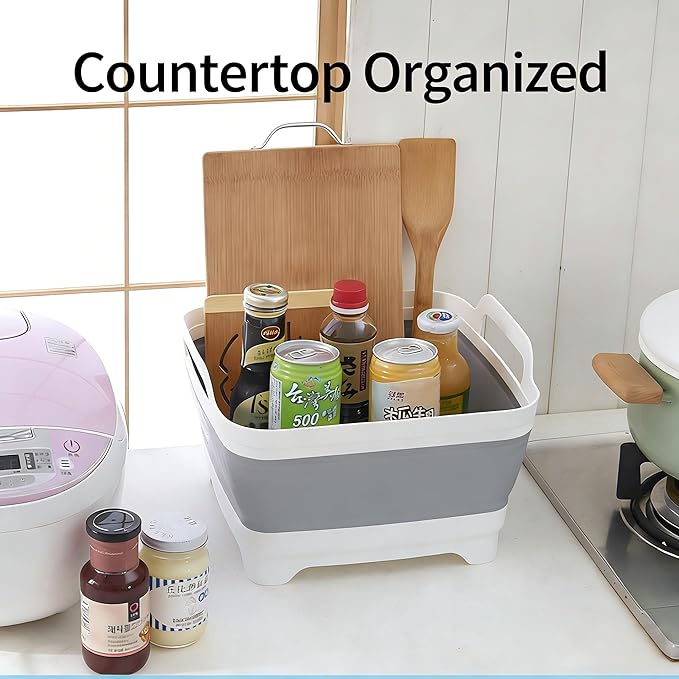 Foldable Sink Vegetable Fruit Bowl Dish Washing Storage Basin Basket, Portable - Image 5