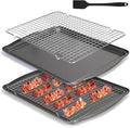 Baking Sheet with Wire Rack, 17 x 12 Inch Nonstick Cookie Sheets Pan Set with by SSAWcasa