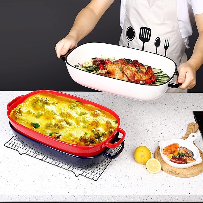 6 Quart Large Rectangular Baking Dish, 16x11 Inches Ceramic Baking Pan - Image 5