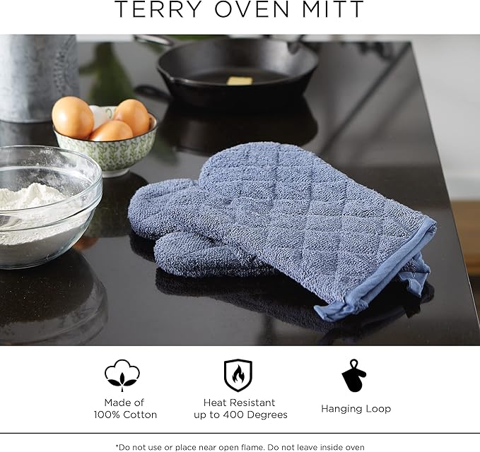 DII Basic Terry Collection 100% Cotton Quilted, Oven Mitt, 2 Piece - Image 6