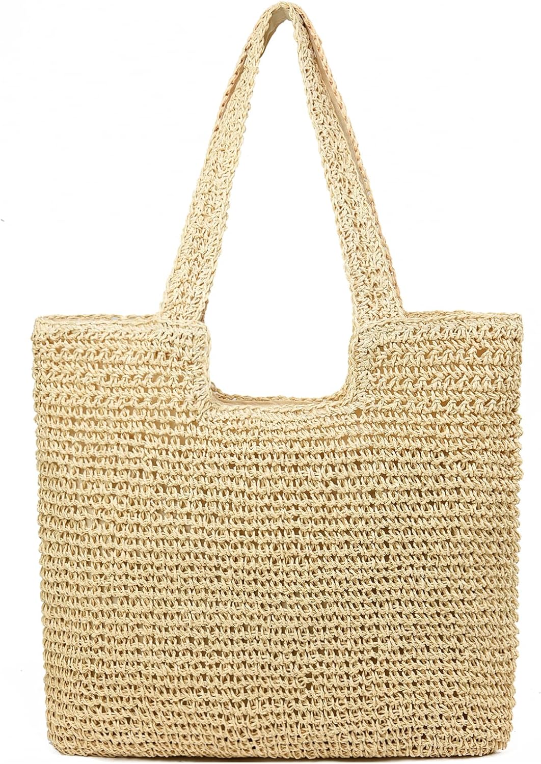 Straw Beach Bags for Women Woven Beach Tote Bag Casual Boho Large Shoulder Handbags Purse for Vacation Holiday