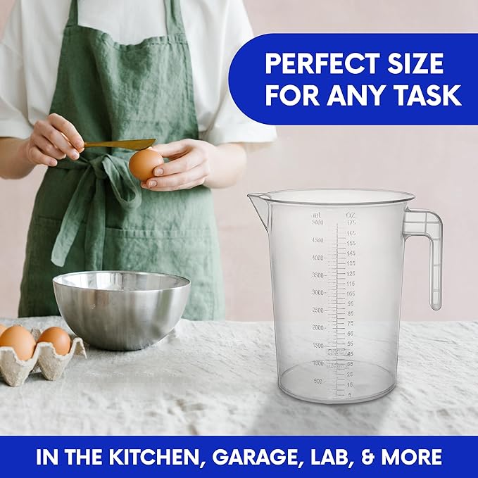 5 Liter Measuring Pitcher 3-Pack | 1.3 Gallon Shatterproof Plastic Large - Image 6