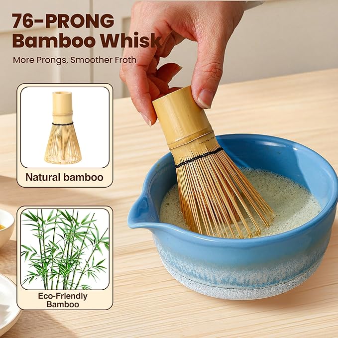 Matcha Whisk Set, Ceramic Matcha Kit Desert Style, Matcha Whisk and Bowl - Image 5