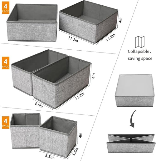 12 Pack Drawer Organizers for Clothing, Foldable Clothes Storage Box Closet - Image 2
