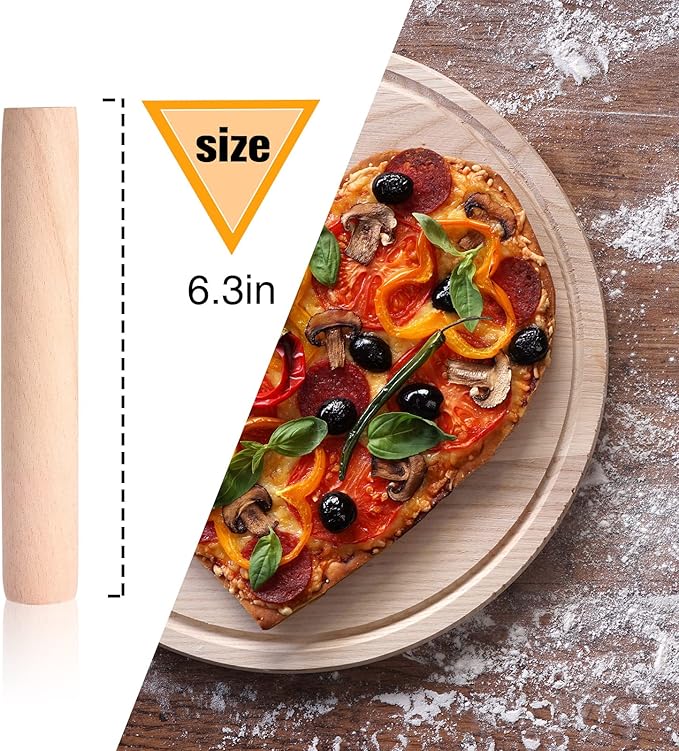 Patelai 50 Pieces Small Wooden Rolling Pin, Dumpling Dough Roller Wooden Mini - Image 3