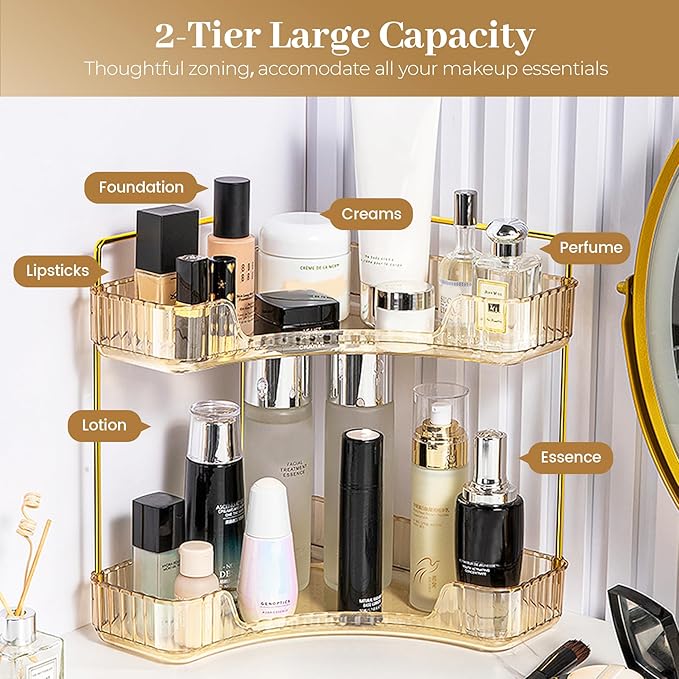Aveniee Corner Bathroom Counter Organizer, Bathroom Countertop Shelf Makeup - Image 2