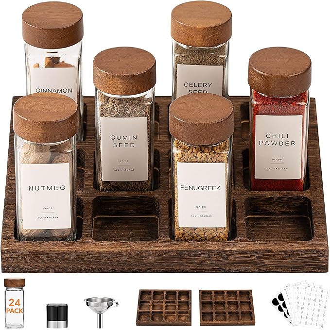 Yangbaga 24Pcs Glass Spice Jars by Hanber