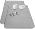 2 Pack Large Dish Drying Mat, 24x17 Inch Absorbent Microfiber Dishes Drainer by Meirrnyyu