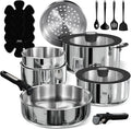 CAROTE 18pcs Stainless Steel Cookware Set by CAROTE