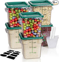 4QT NSF Food Storage Containers: 6 PCS Commercial Clear Food Storage Containers by SVKLHY