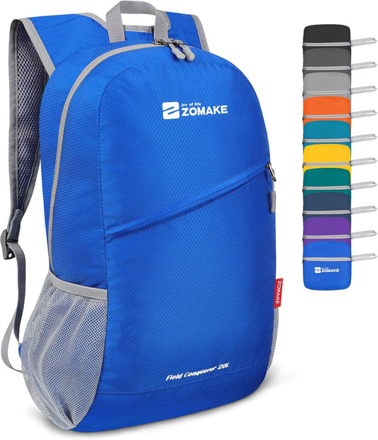 ZOMAKE Lightweight Packable Backpack 20L, Foldable Backpacks Small Daypack for Hiking Water Resistant Day Bag for Travel