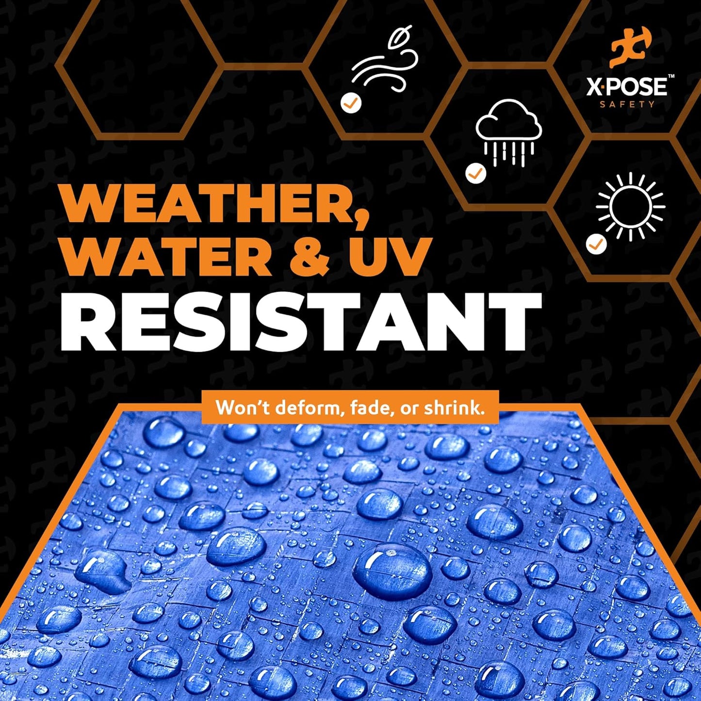 Better Blue Poly Tarp 20' x 30' - (Cut Size) Multipurpose Protective Cover - Lightweight, Durable, Waterproof, Weather Proof - 5 Mil Thick Polyethylene - by Xpose Safety