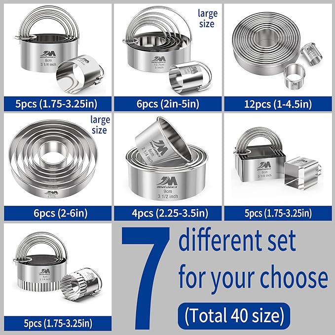 M JNGMEI 6 Pieces Stainless Steel Cookie Biscuit Cutter Set 2'' - Image 5