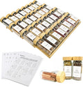 Spice Drawer Organizer with 35 Bamboo-lidded Spice Jars, 216 Labels, 25 by KitHero